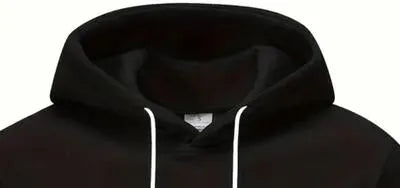 Men Color Block Fleece Hoodie Grey Black White