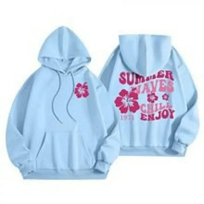Women Light Purple Floral Graphic Hoodie