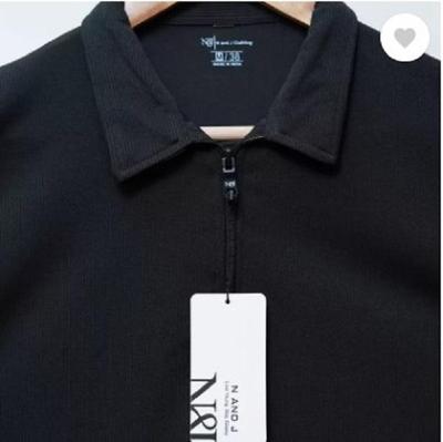 Black Cotton Polo Shirt for Men Summer Casual Wear