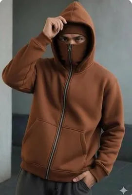 Ninja Style Black Fleece Zipper Hoodie for Men
